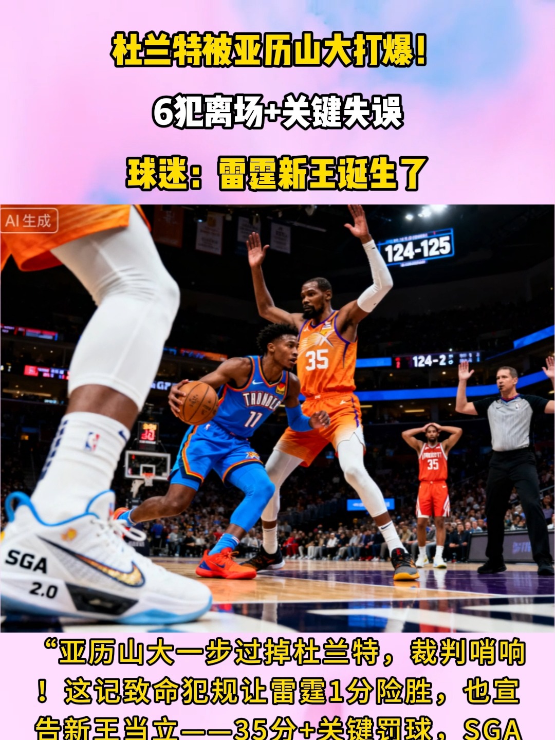  IG引发争议！，杜兰特官方宣布反败为胜新规观众掌声雷动